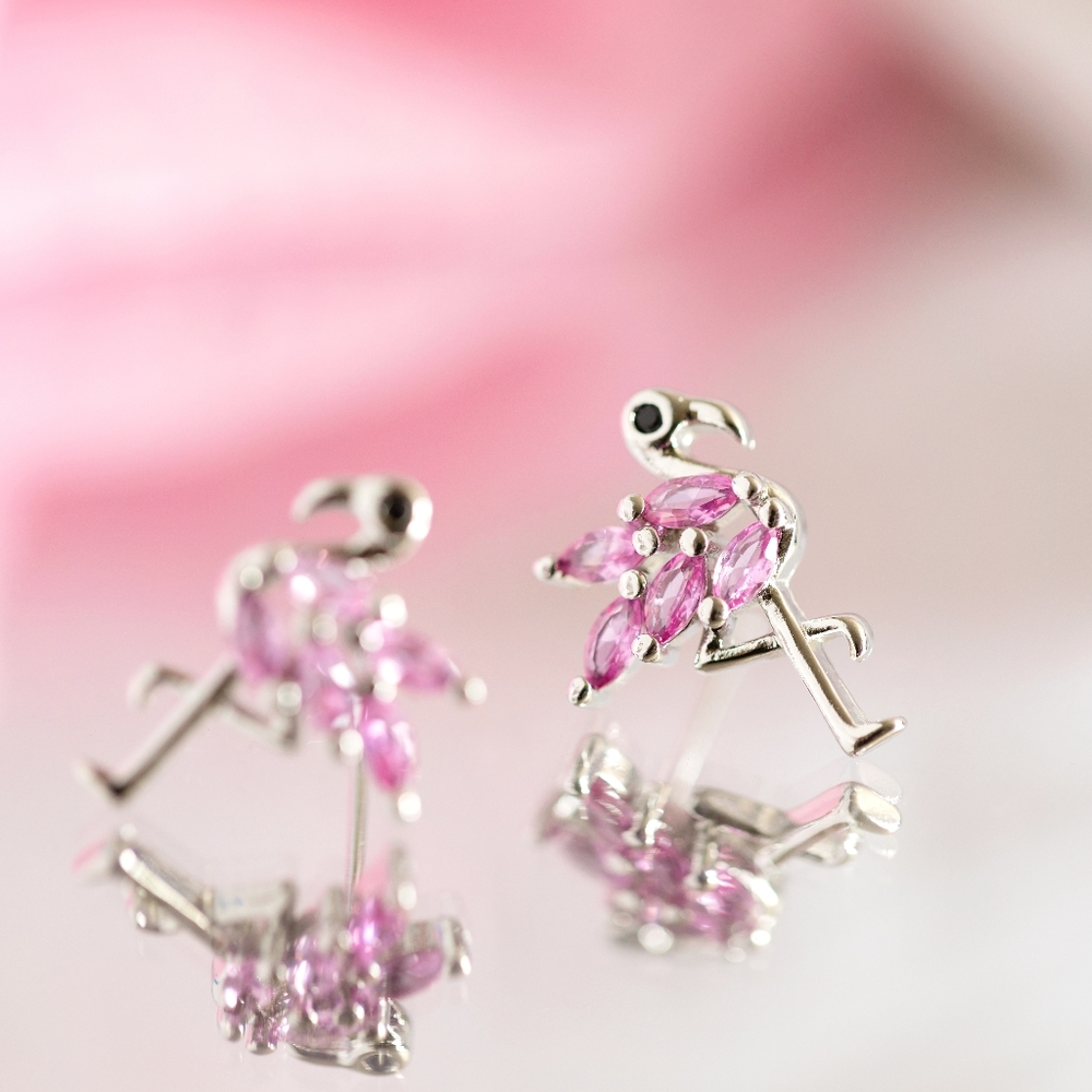 Pink Flamingo Studs - Picture 6 of 8